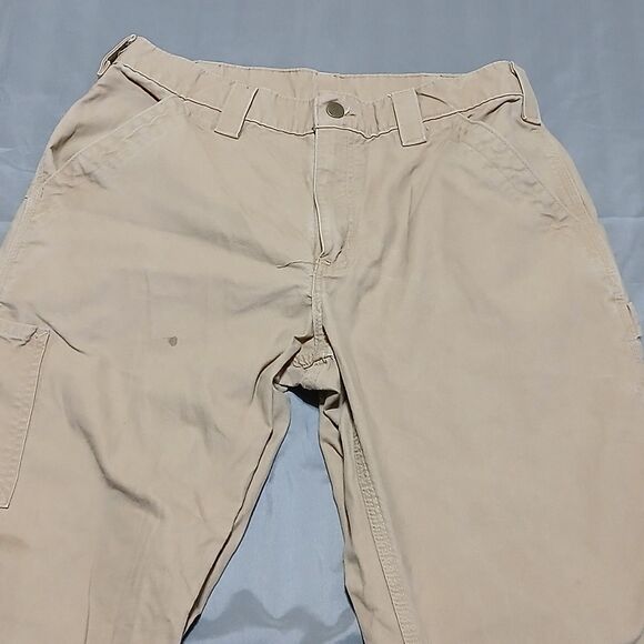 Carhartt Pants Mens 32x30 Beige Cargo Carpenter B151 DKH Loose Original Fit Work - Picture 4 of 15